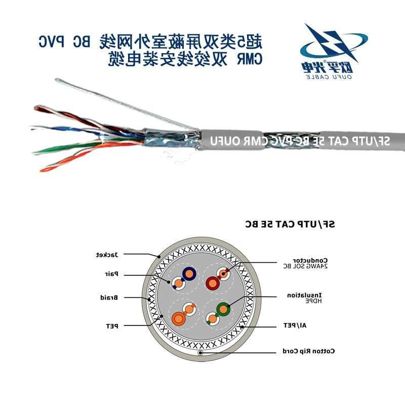 鹤岗市SF / UTP CAT 5E BC PVC CMR双绞线安装电缆